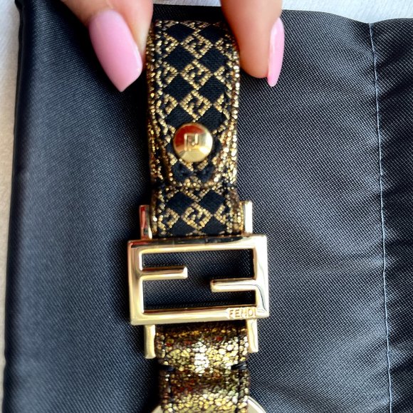 Auth Fendi Gold Metallic Micro Zucchino key charm - Picture 6 of 14